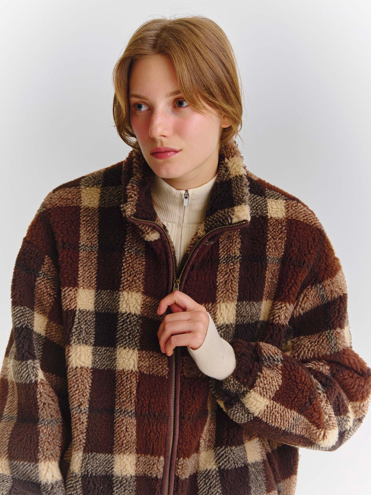 Jacke Bercy teddy mit Tartanmuster 