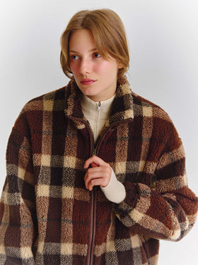 Jacke Bercy teddy mit Tartanmuster 