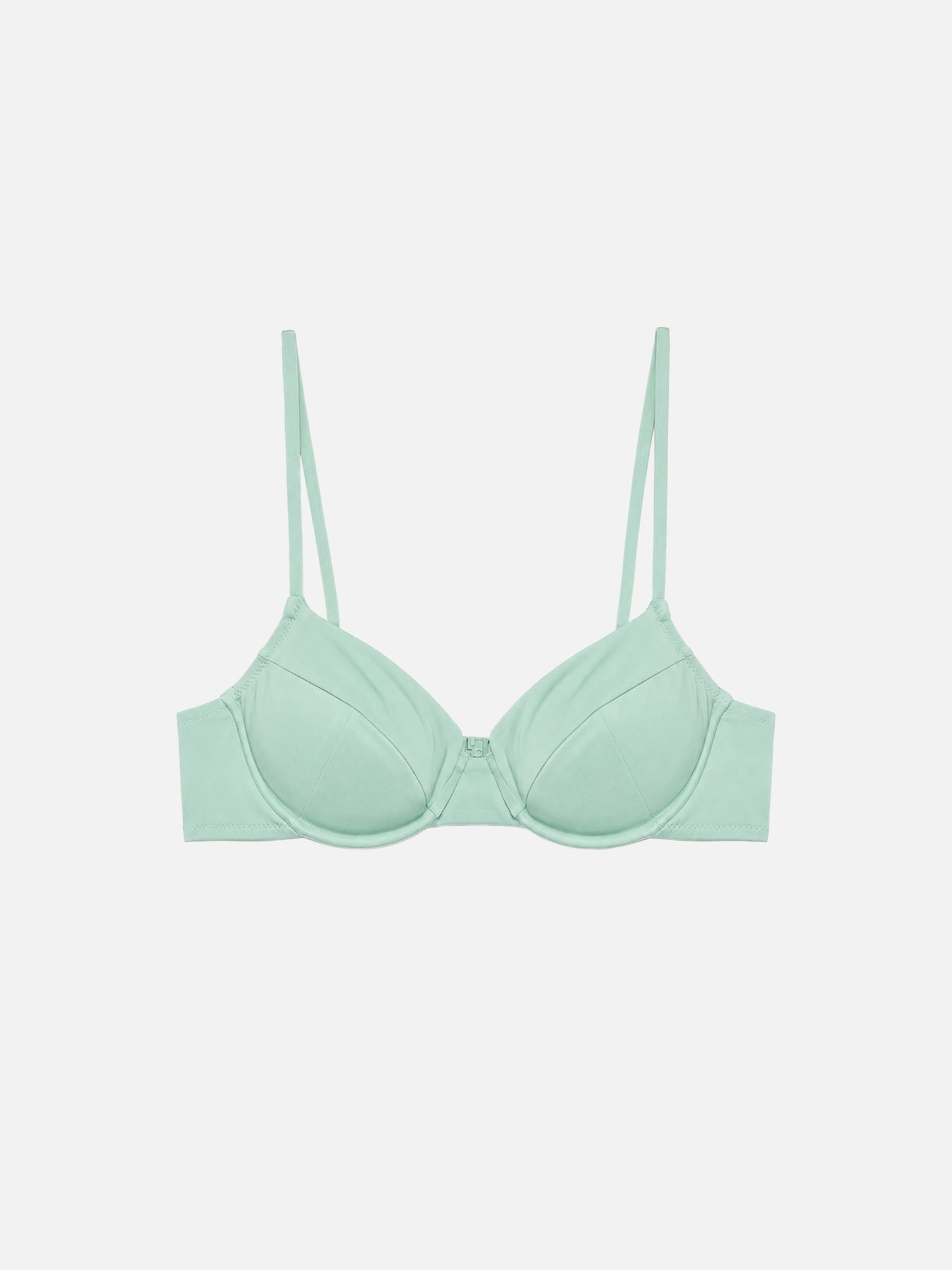 Top bikini Bea bralette con ferretto verde salvia tinta unita
