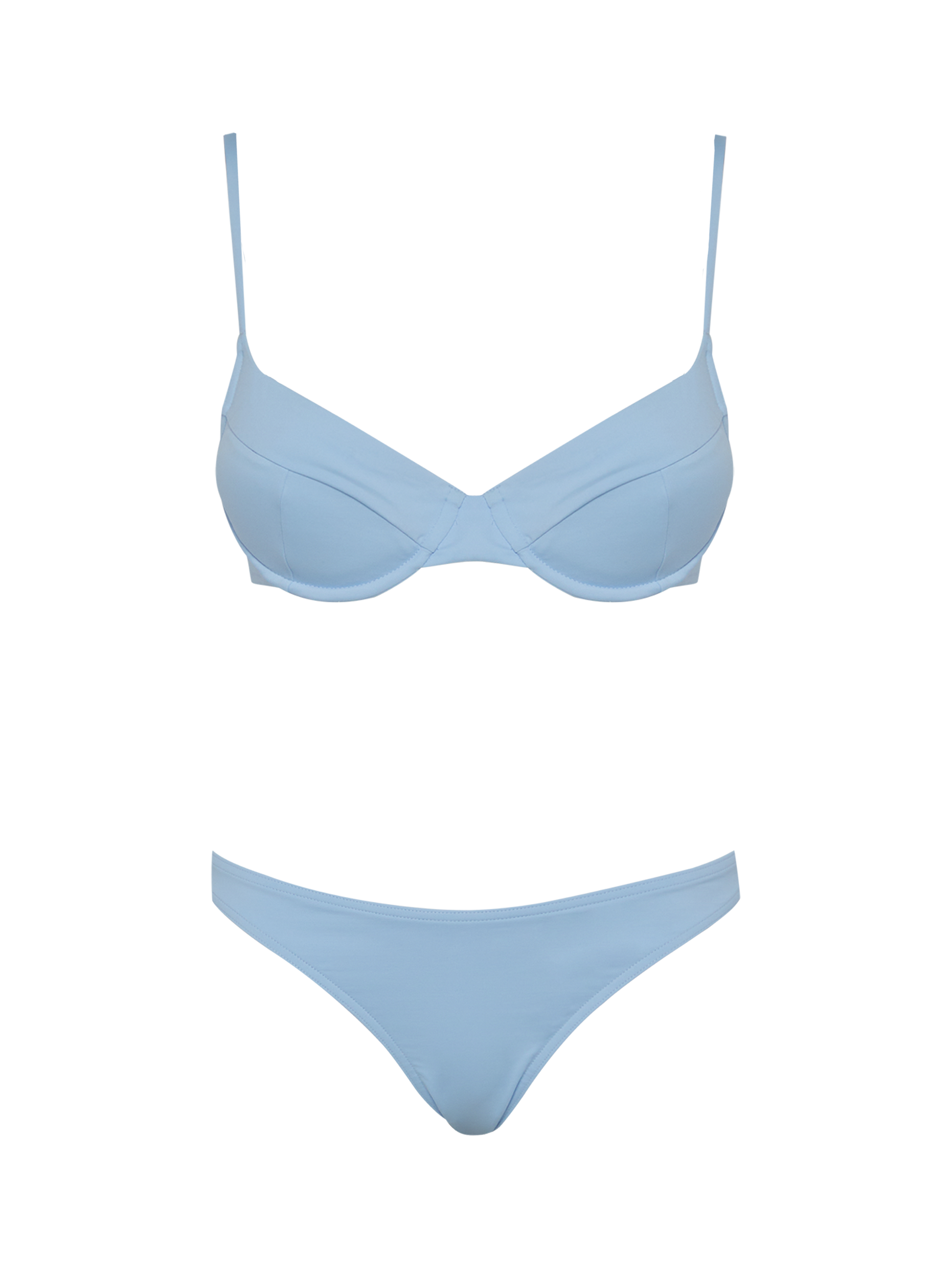 Bea Lido light blue bikini with underwired bralette top and classic briefs - MC2 Saint Barth