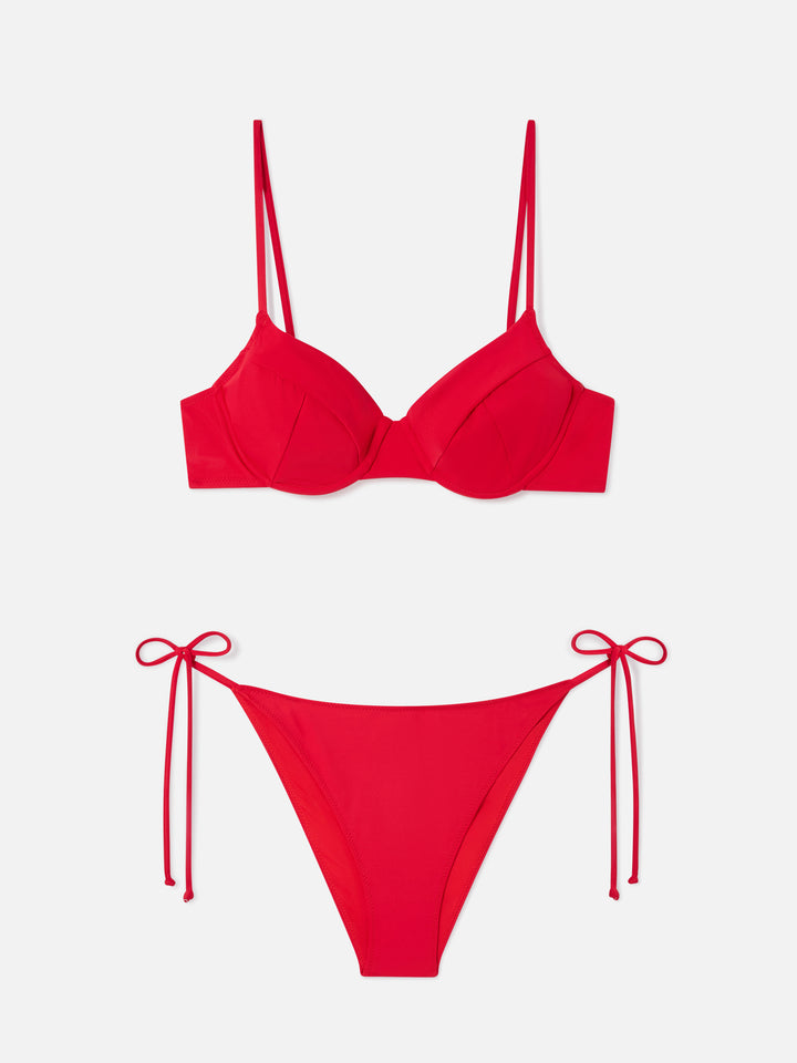 Bea Virgo red underwired bralette bikini