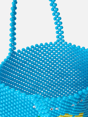 Beaded Shopper Bag turchese