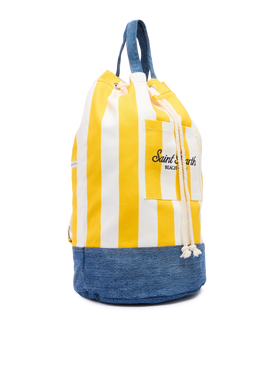 Beach Backpack with white and yellow striped print - MC2 Saint Barth