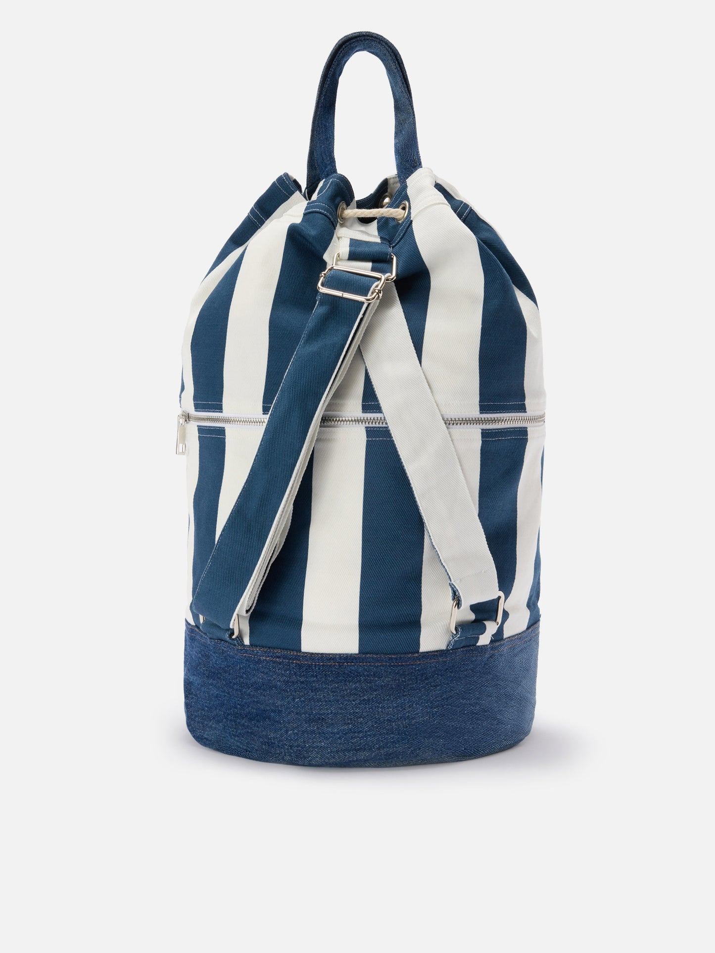 Zaino Beach Backpack in tessuto a righe con logo ricamato