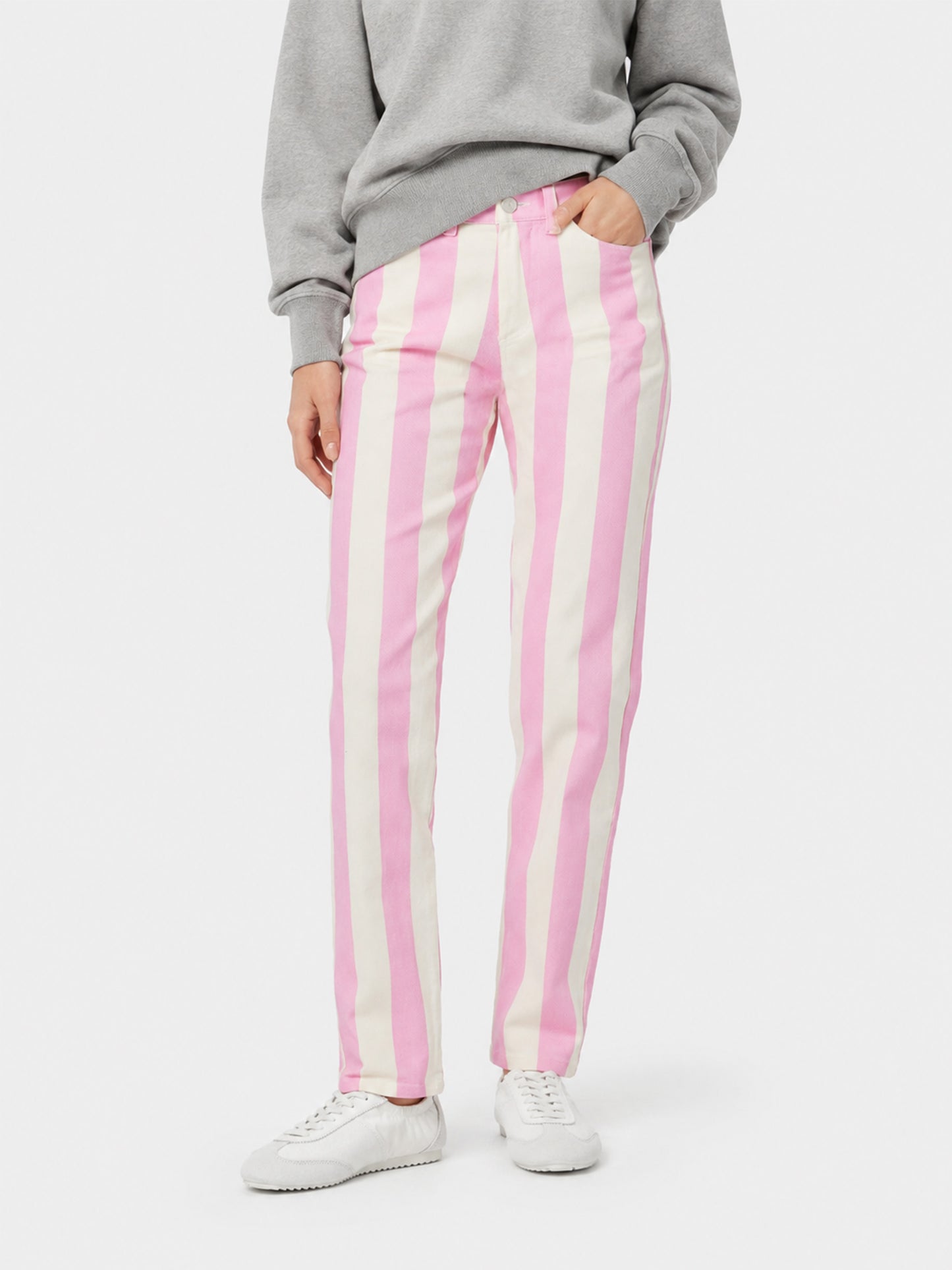 Belleville pink striped denim jeans