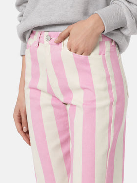 Belleville pink striped denim jeans