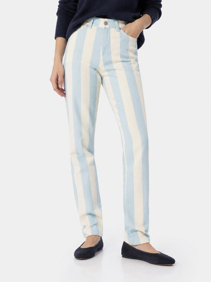 Belleville Denim-Hose mit hellblauen Streifen 