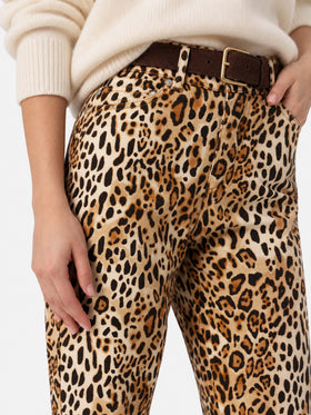 Jeans Belleville in denim con stampa animalier