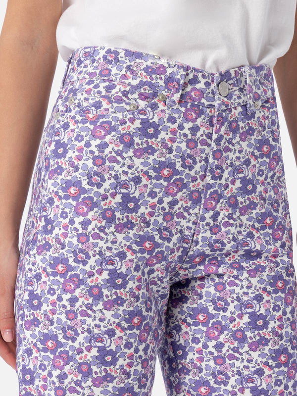 Woman lilac Betsy print denim Belleville | MADE WITH LIBERTY FABRIC