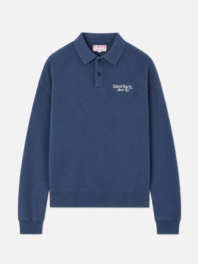 Navy blue Berenice sweatshirt with St. Barth Sport Club embroidery