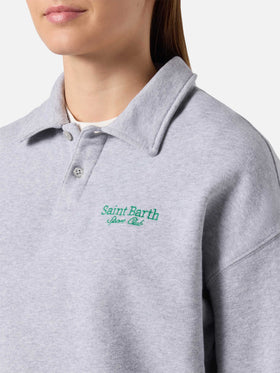 Felpa Berenice grigio melange con ricamo Saint Barth Sport Club