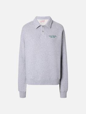 Felpa Berenice grigio melange con ricamo Saint Barth Sport Club