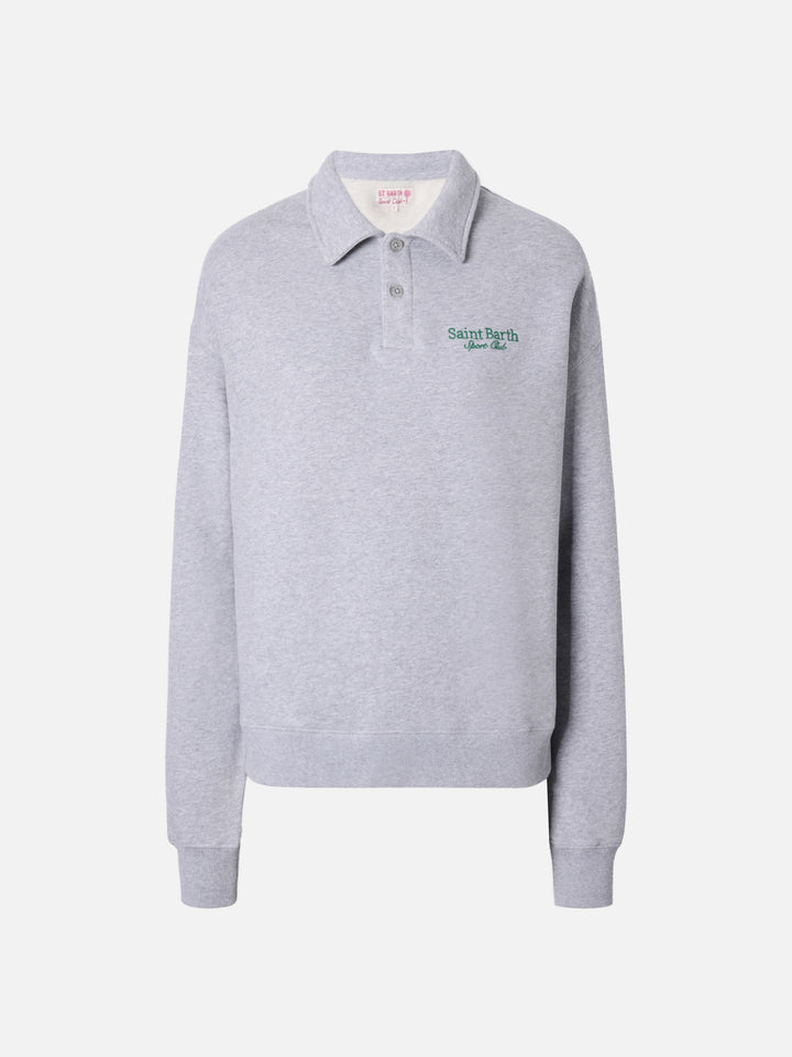 Sudadera Berenice gris melange con bordado Saint Barth Sport Club 