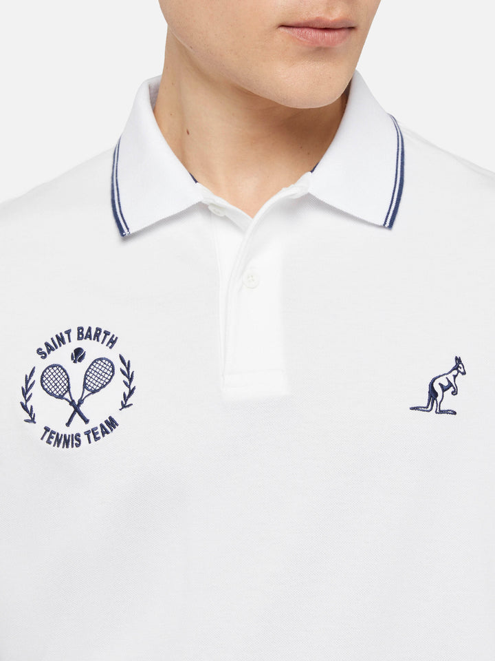 Man white cotton piquet polo shirt Beverly Hills | AUSTRALIAN BRAND SPECIAL EDITION - MC2 Saint Barth
