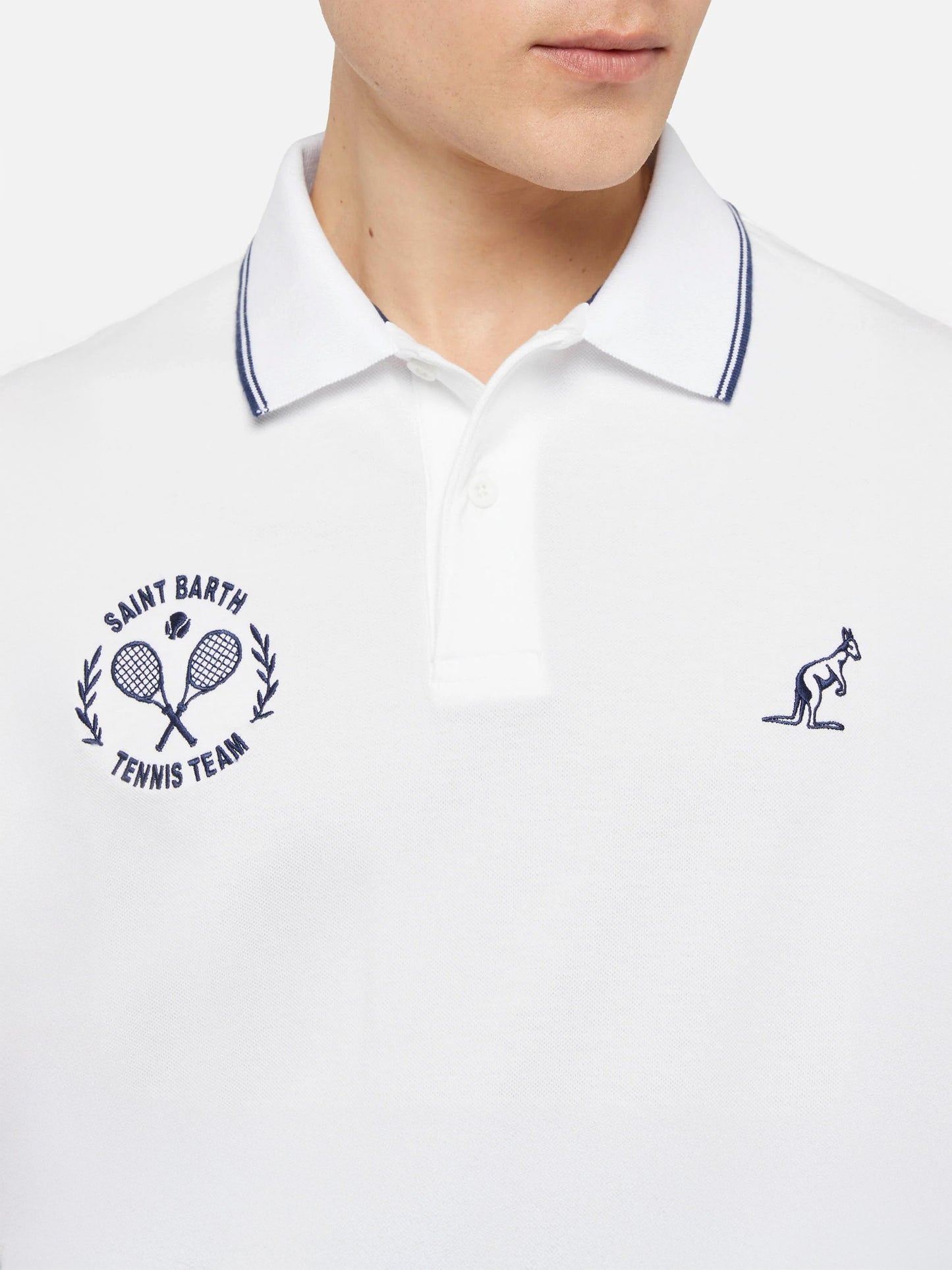 Man white cotton piquet polo shirt Beverly Hills | AUSTRALIAN BRAND SPECIAL EDITION