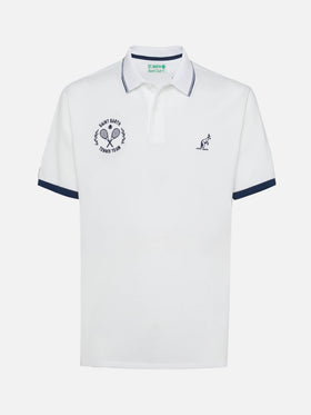 Man white cotton piquet polo shirt Beverly Hills | AUSTRALIAN BRAND SPECIAL EDITION