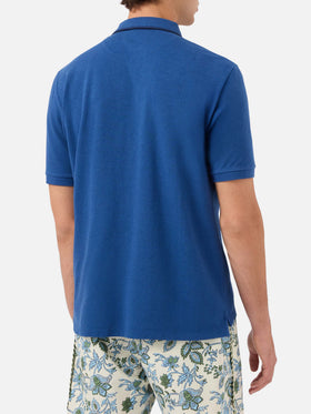 Polo Beverly Hills in cotone piquet blu denim