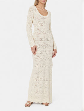Vestido midi de punto Cream Belly 