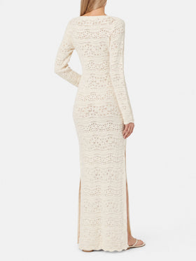 Vestido midi de punto Cream Belly 