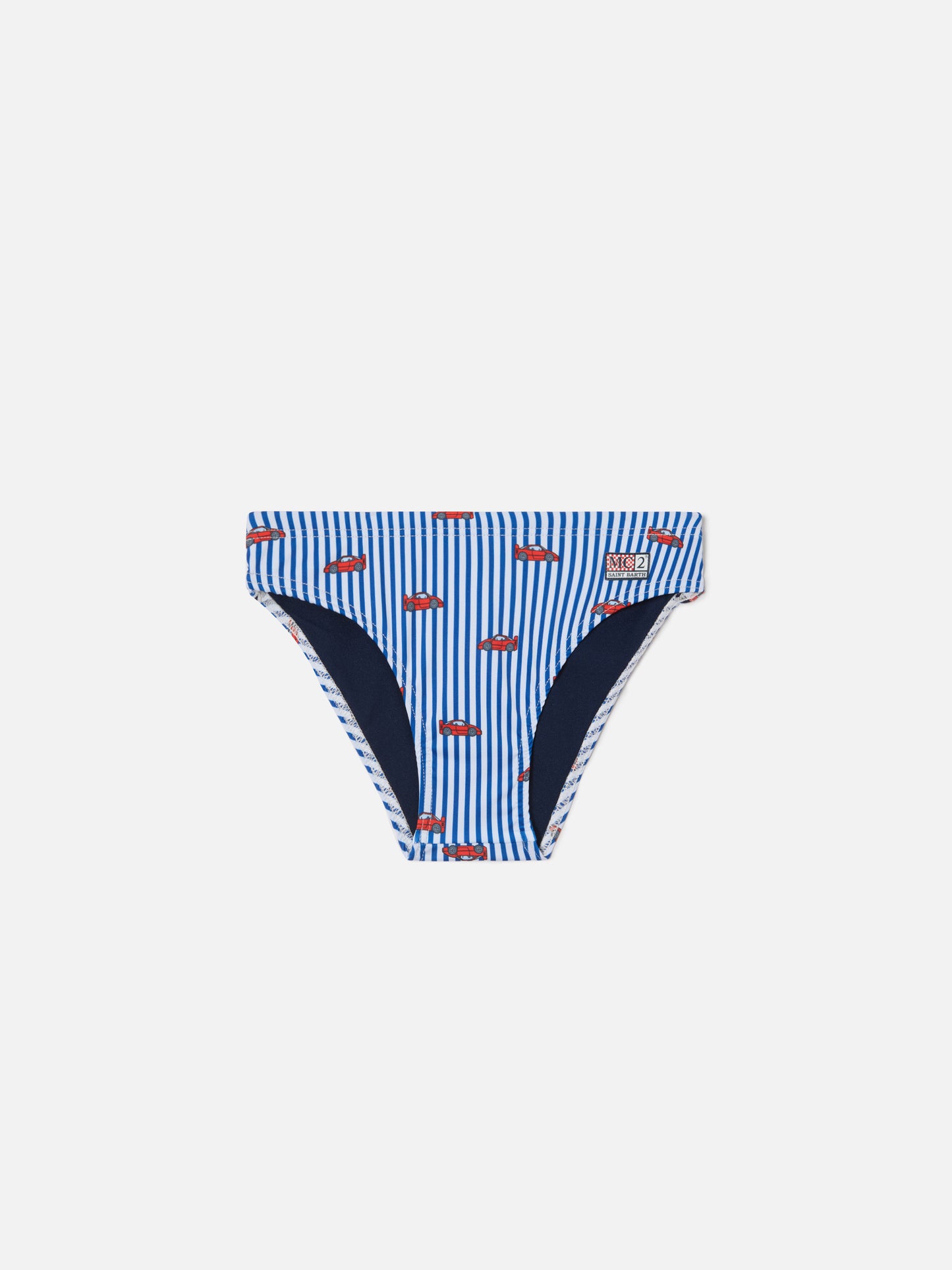 Slip mare Billy a righe con stampa auto all-over