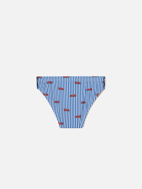 Slip mare Billy a righe con stampa auto all-over