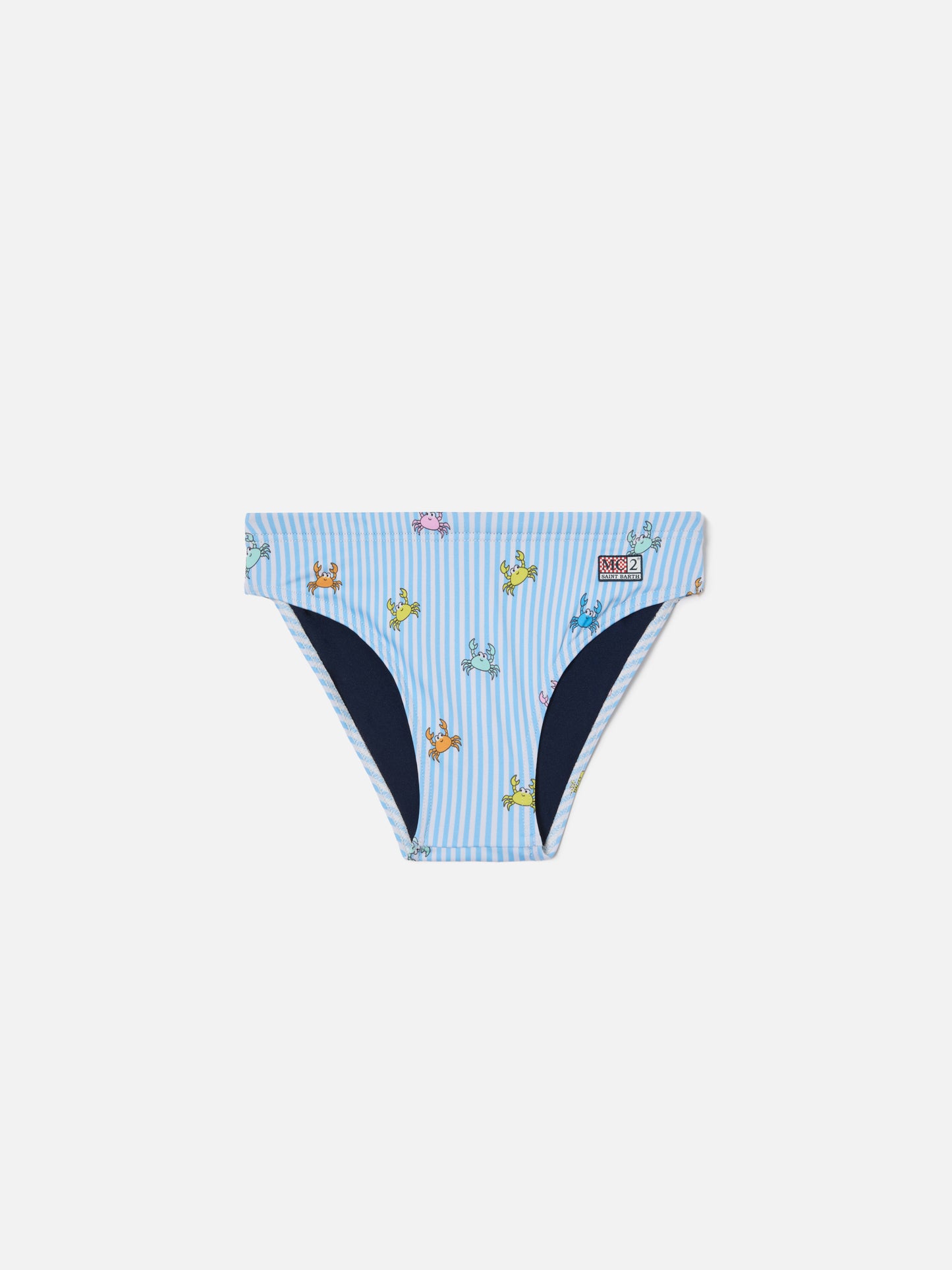 Slip mare Billy a righe con stampa granchietti