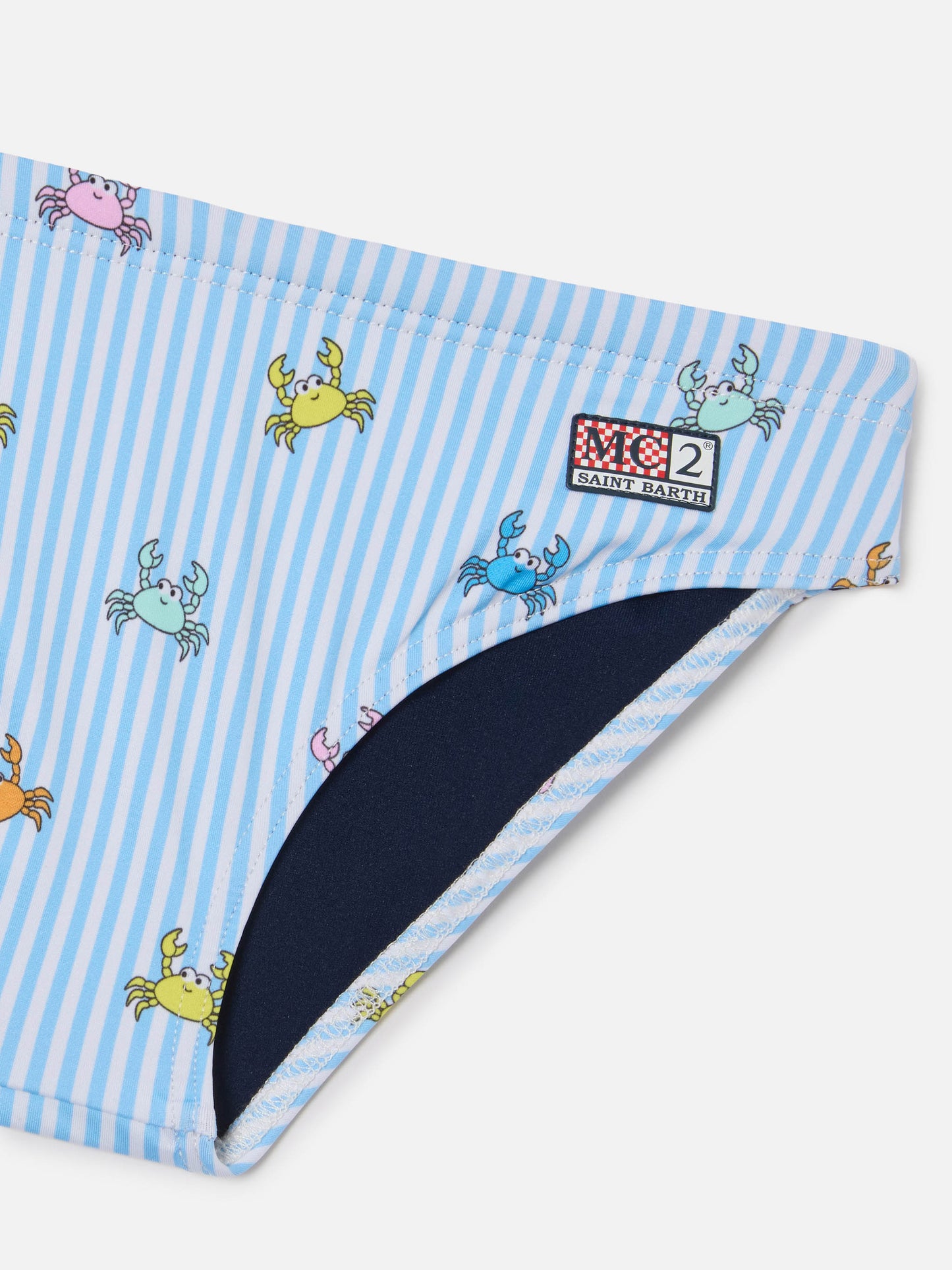 Slip mare Billy a righe con stampa granchietti