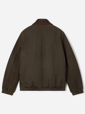 Gewachste Birdie-Jacke in Militärgrün mit Cordkragen 