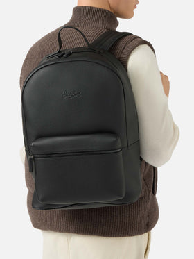 Backpack in black leather