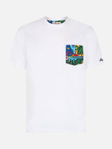 Herren-Baumwoll-T-Shirt Blanche mit Tasche mit Britto-Aufdruck | DIE SIMPSONS-SONDERAUSGABE