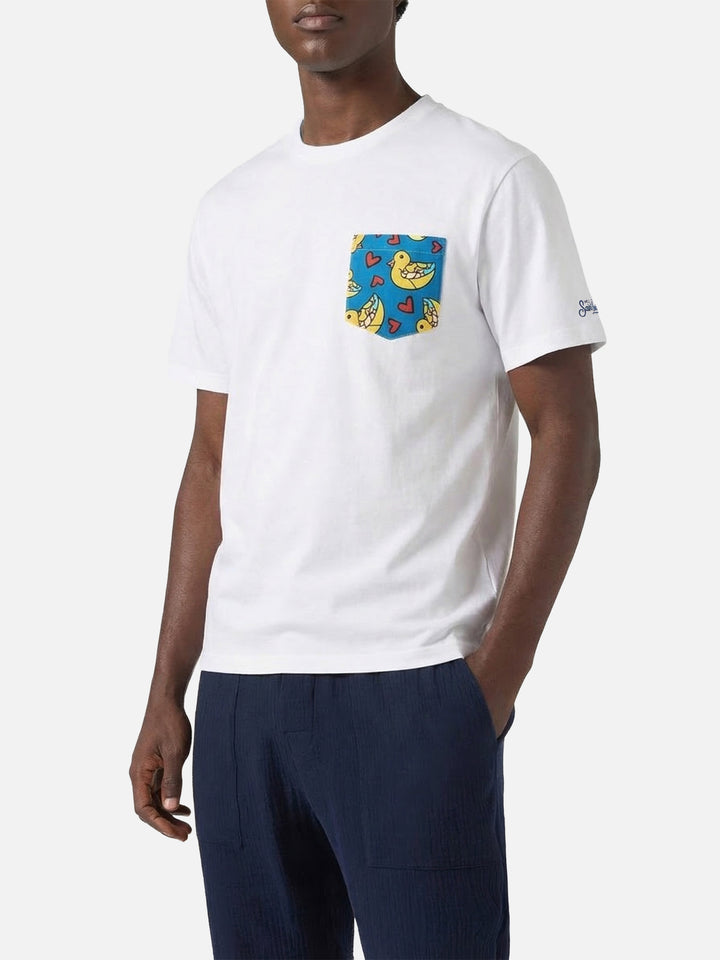 T-shirt in cotone Blanche con taschino stampato Britto | EDIZIONE SPECIALE BRITTO