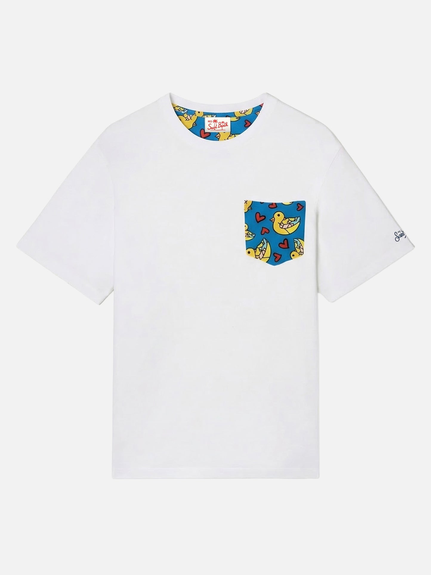T-shirt in cotone Blanche con taschino stampato Britto | EDIZIONE SPECIALE BRITTO