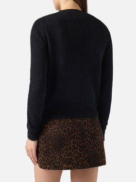 Schwarze Strickjacke Bellamy für Damen mit Strasssteinen