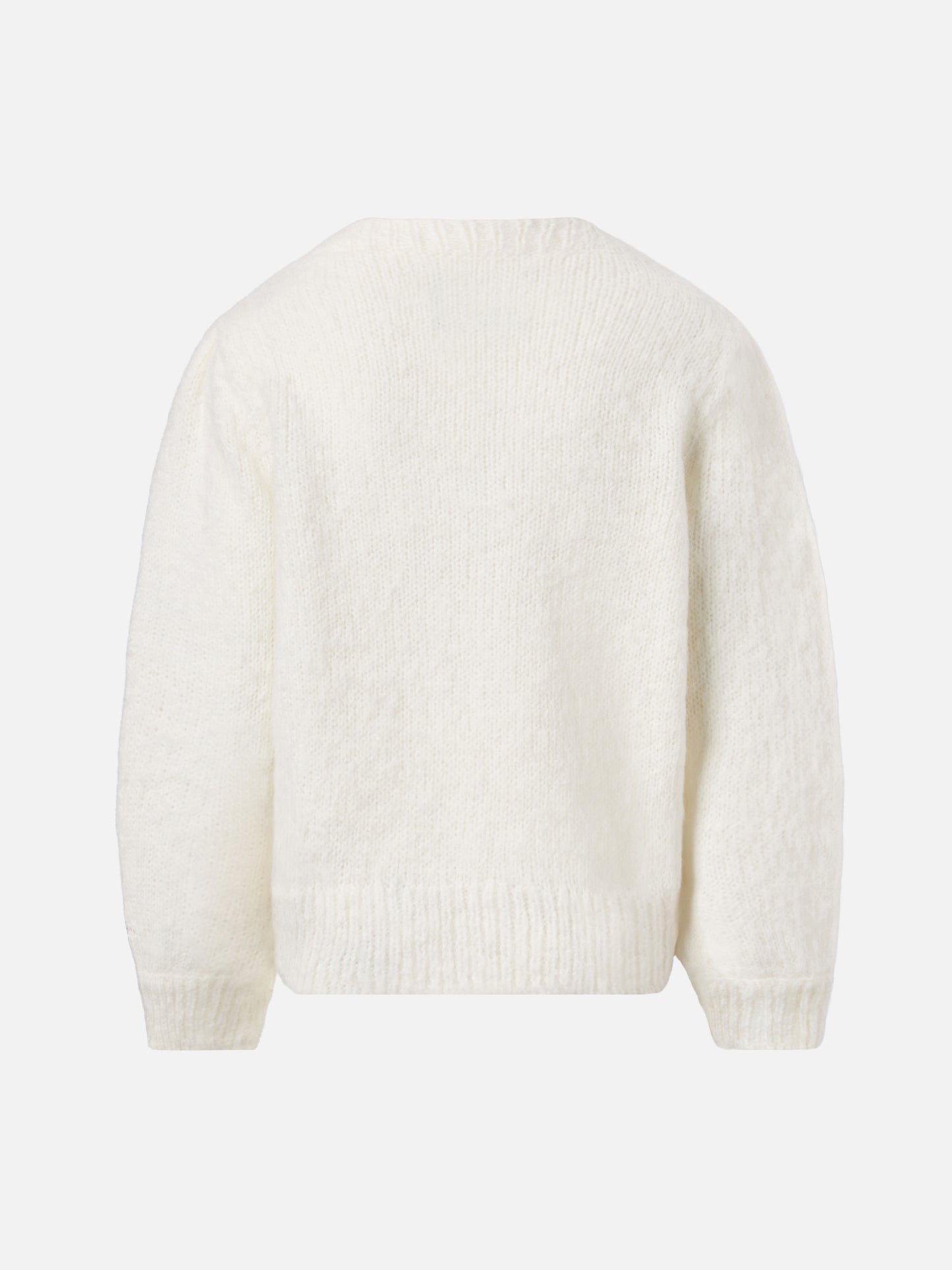 Brushed sweater Bloom Soft with crochet hearts appliqués