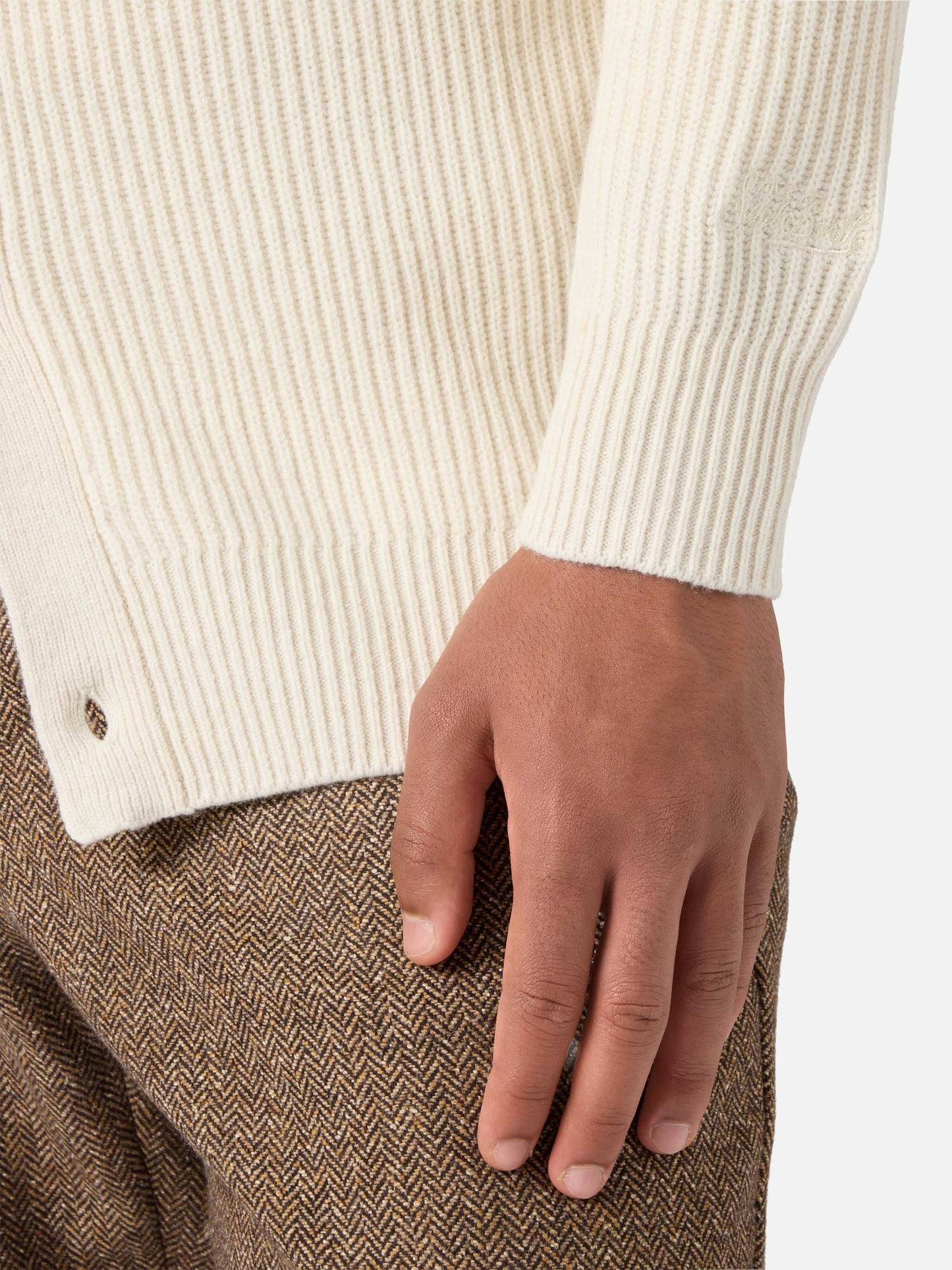 Weißer Cardigan aus reiner Wolle, Bolton