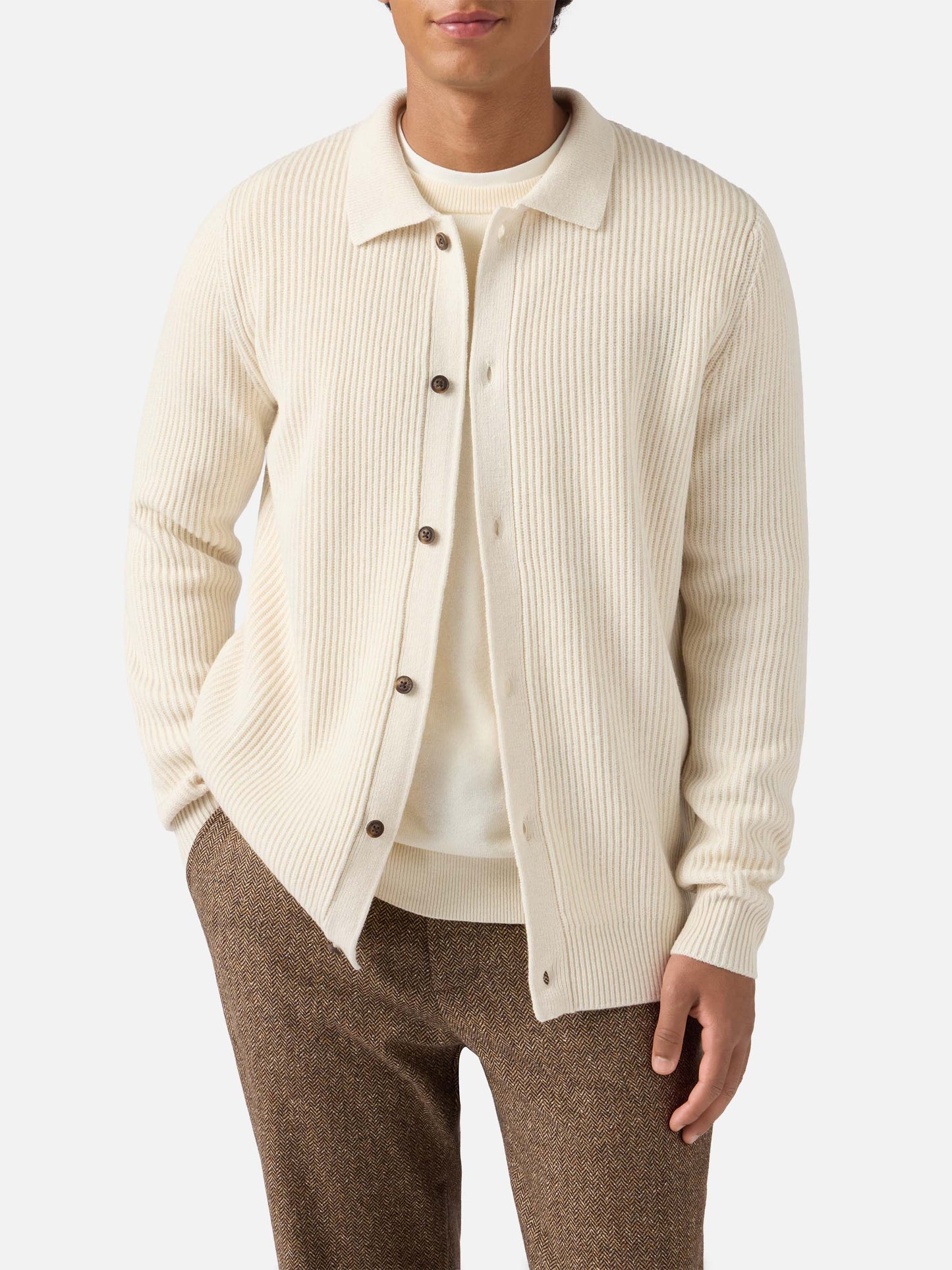 Weißer Cardigan aus reiner Wolle, Bolton