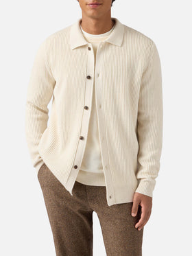 Weißer Cardigan aus reiner Wolle, Bolton