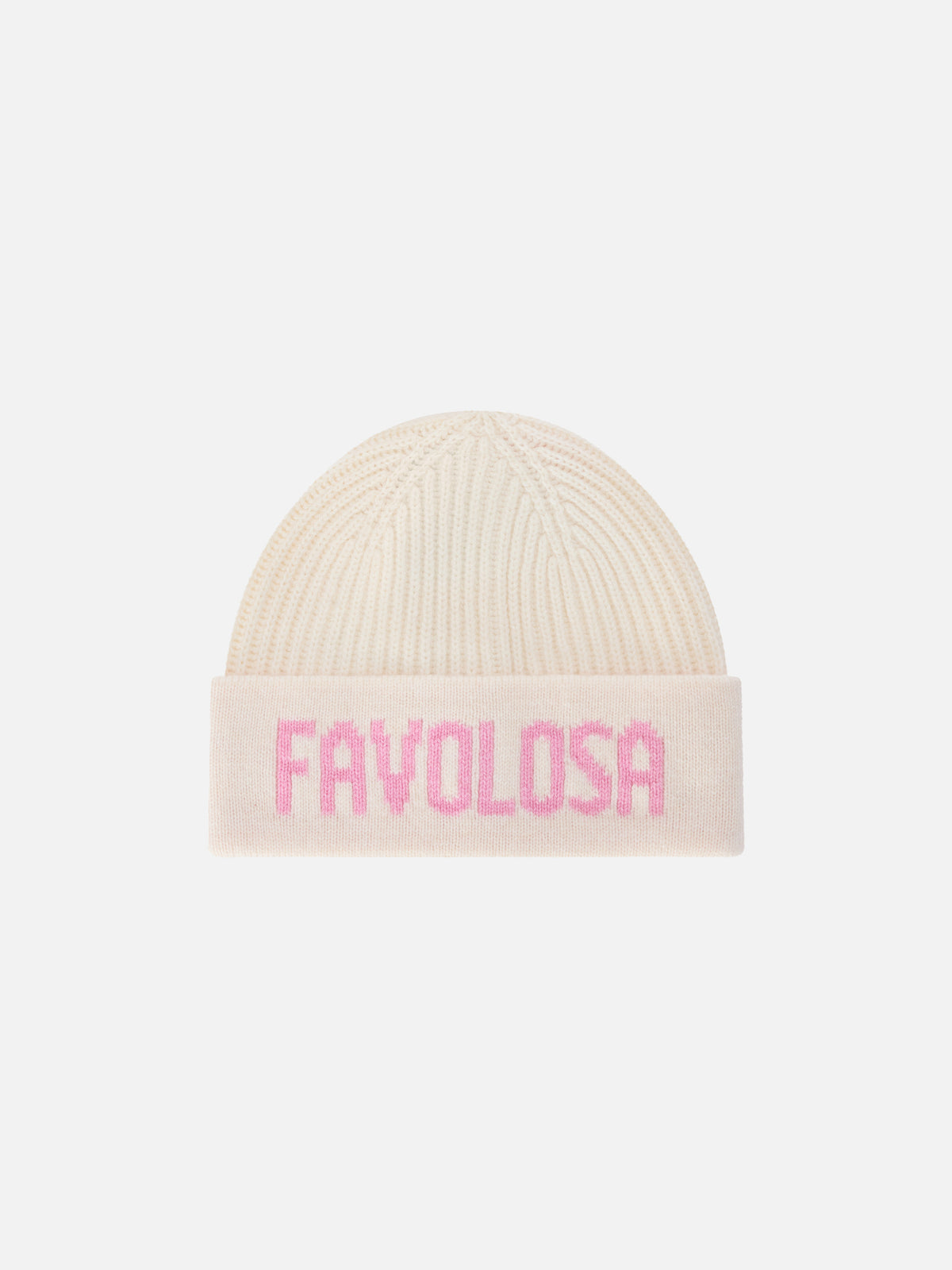 Off-white-Mütze Benjie mit Favolosa-Schriftzug 