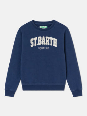Felpa Bobby blu navy con ricamo Sport Club