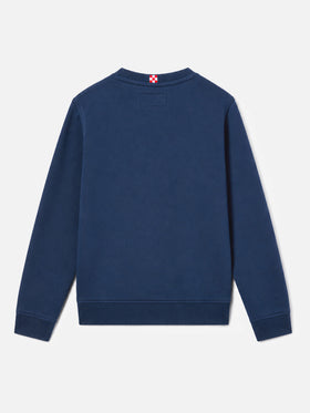 Felpa Bobby blu navy con ricamo Sport Club