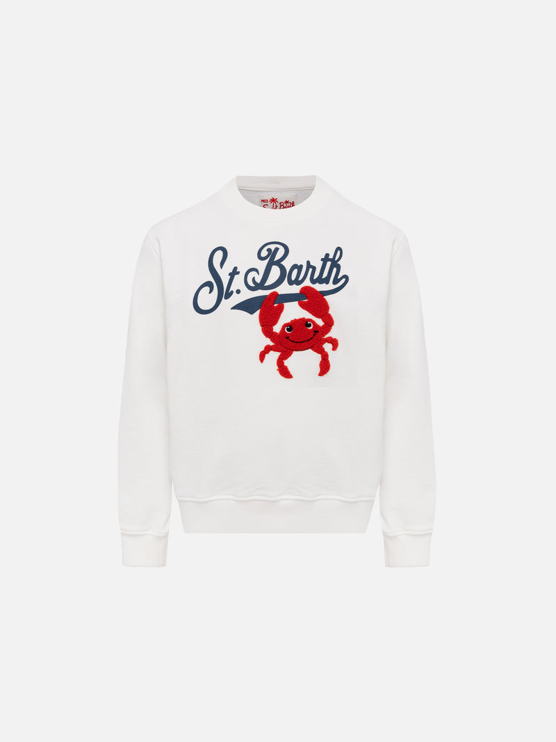 Boy sweatshirt Bobby with St. Barth print and terry crab patch