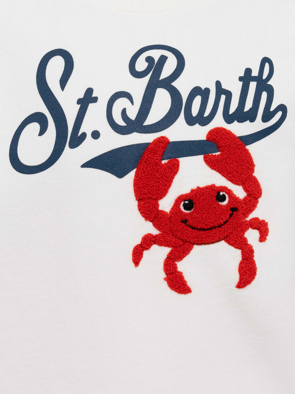 Boy sweatshirt Bobby with St. Barth print and terry crab patch