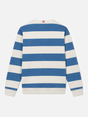 Felpa Bobby a righe bluette e bianco panna