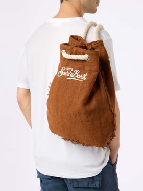 Brown boat linen backpack - MC2 Saint Barth