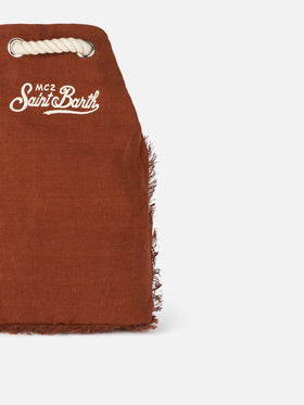 Brown boat linen backpack - MC2 Saint Barth