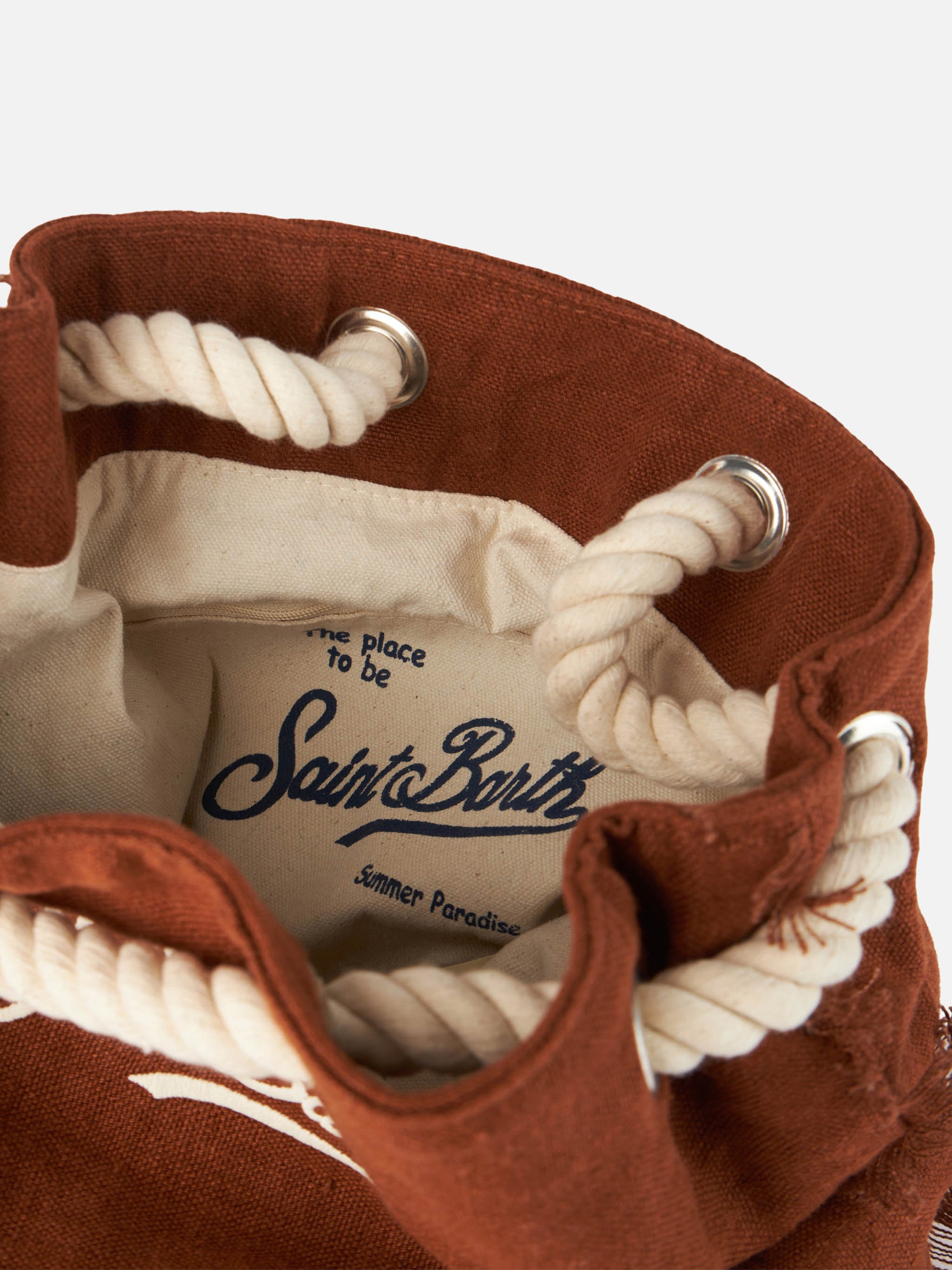 Brown boat linen backpack - MC2 Saint Barth