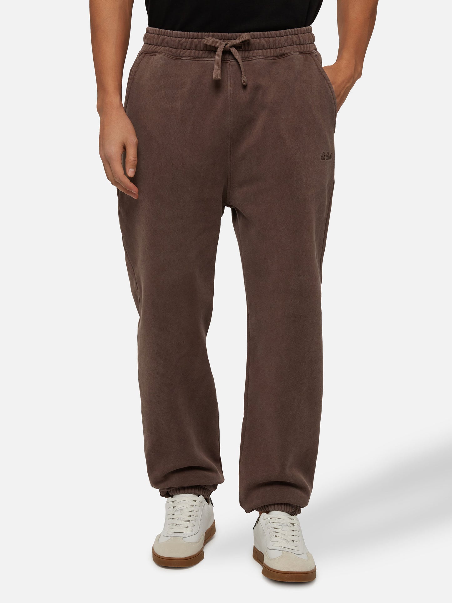 Brown tracksuit pants Bolt with vintage treatment - MC2 Saint Barth