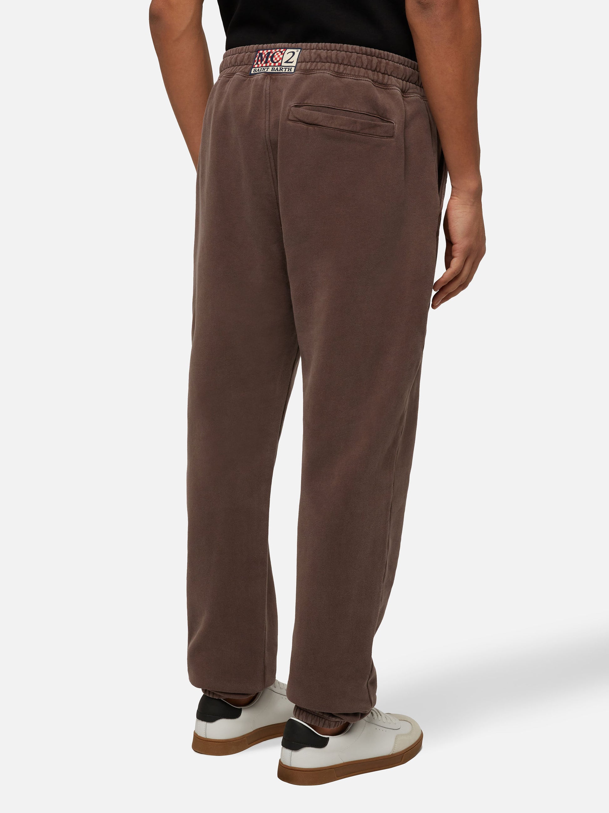 Brown tracksuit pants Bolt with vintage treatment - MC2 Saint Barth