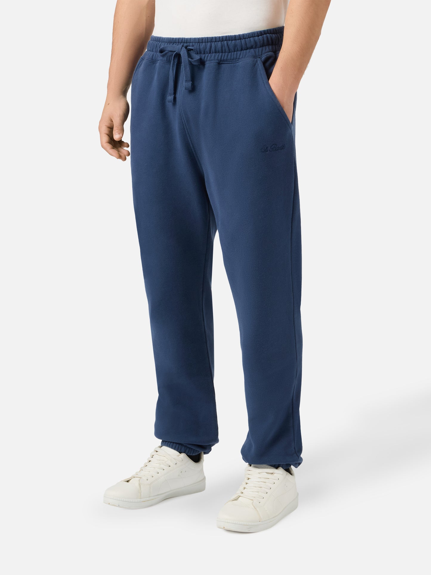 Pantaloni sportivi in cotone blu navy