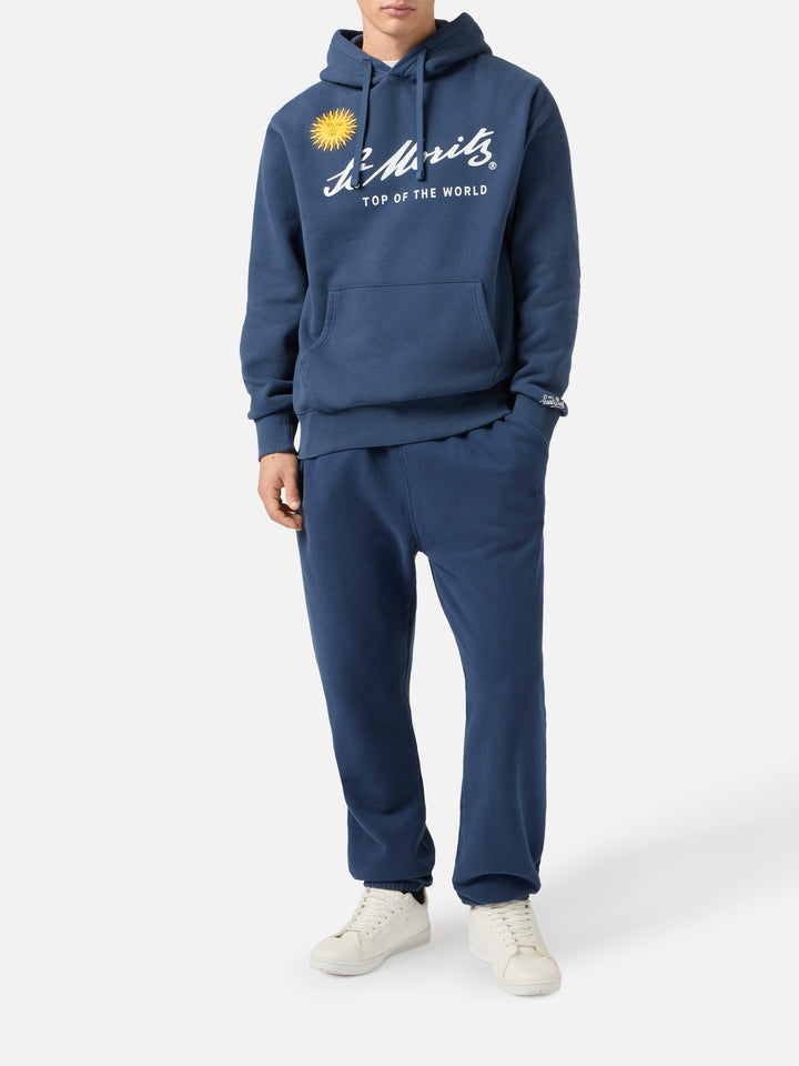 Pantaloni sportivi in cotone blu navy